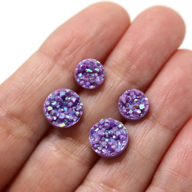 Faux Druzy Stud Earrings, 8mm