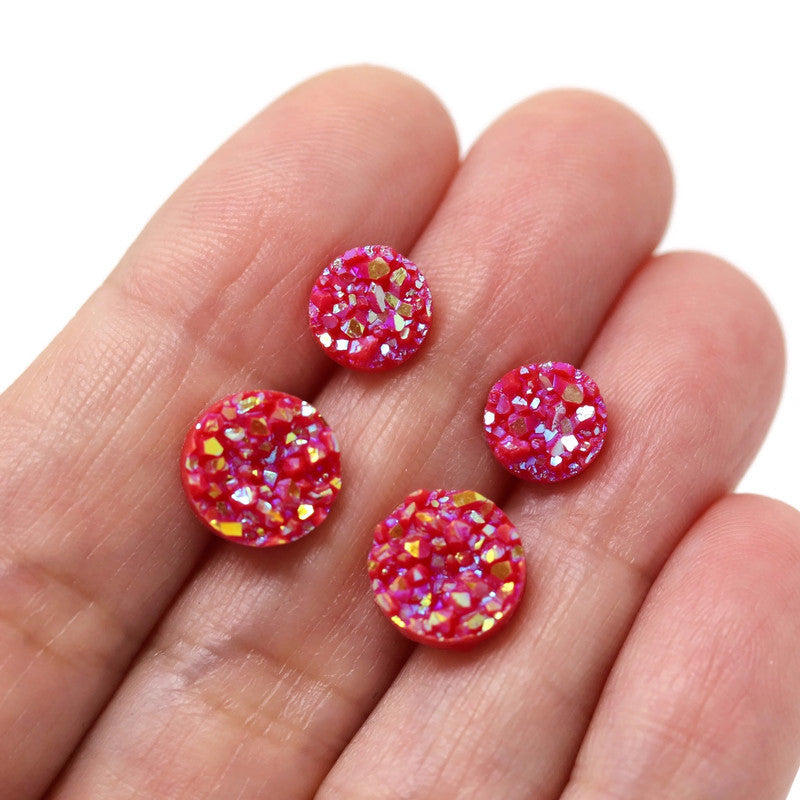 Faux Druzy Stud Earrings, 8mm