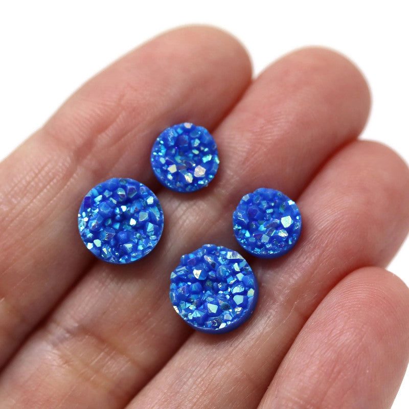 Faux Druzy Stud Earrings, 8mm