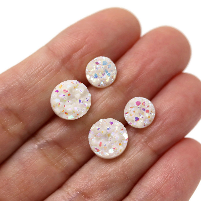 Faux Druzy Stud Earrings, 10mm