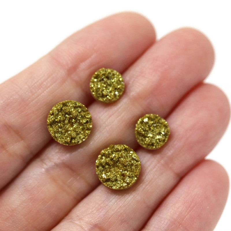 Faux Druzy Stud Earrings, 8mm