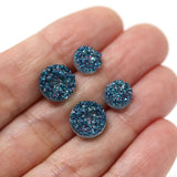 Plastic Post or Invisible Clip On Metal Free Druzy Earrings, 10mm