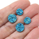 Plastic Post or Invisible Clip On Metal Free Druzy Earrings, 8mm