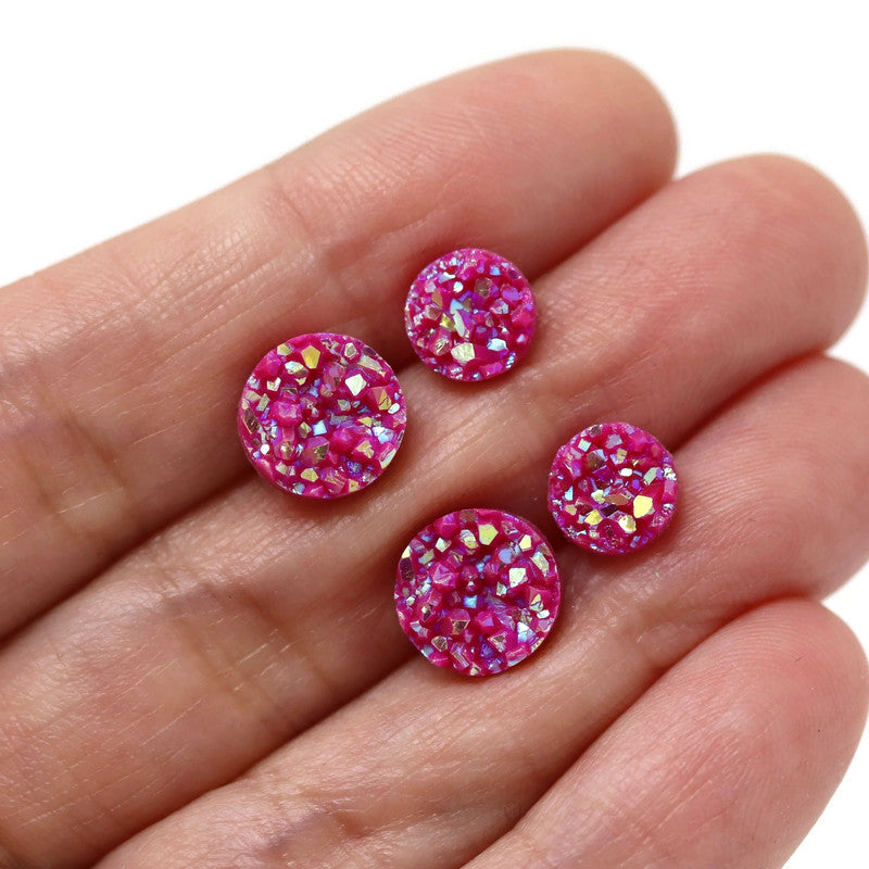 Faux Druzy Stud Earrings, 10mm
