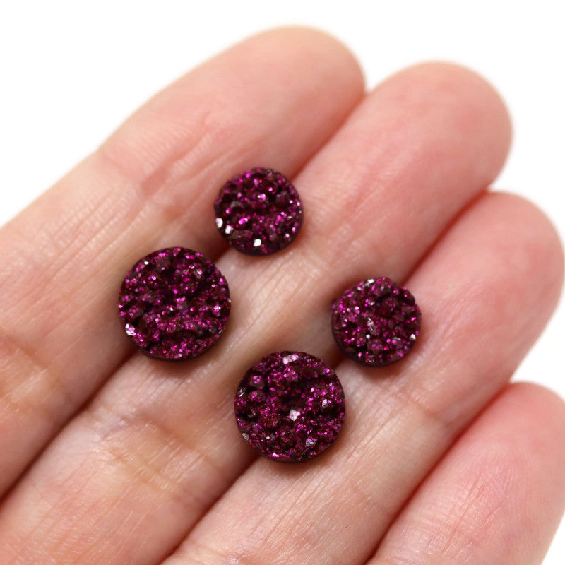 Faux Druzy Stud Earrings, 8mm
