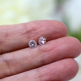 Plastic Posts or Invisible Clip On Clear Cubic Zirconia Earrings, 6mm or 8mm