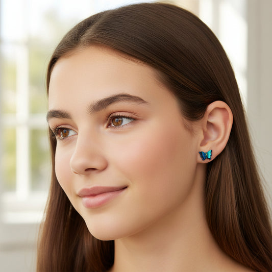 Butterfly Iridescent Stud Earrings