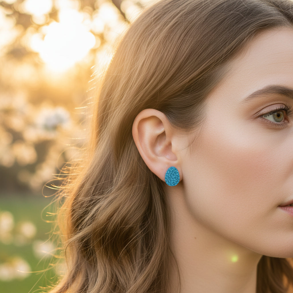 Glitter Easter Egg Stud Earrings