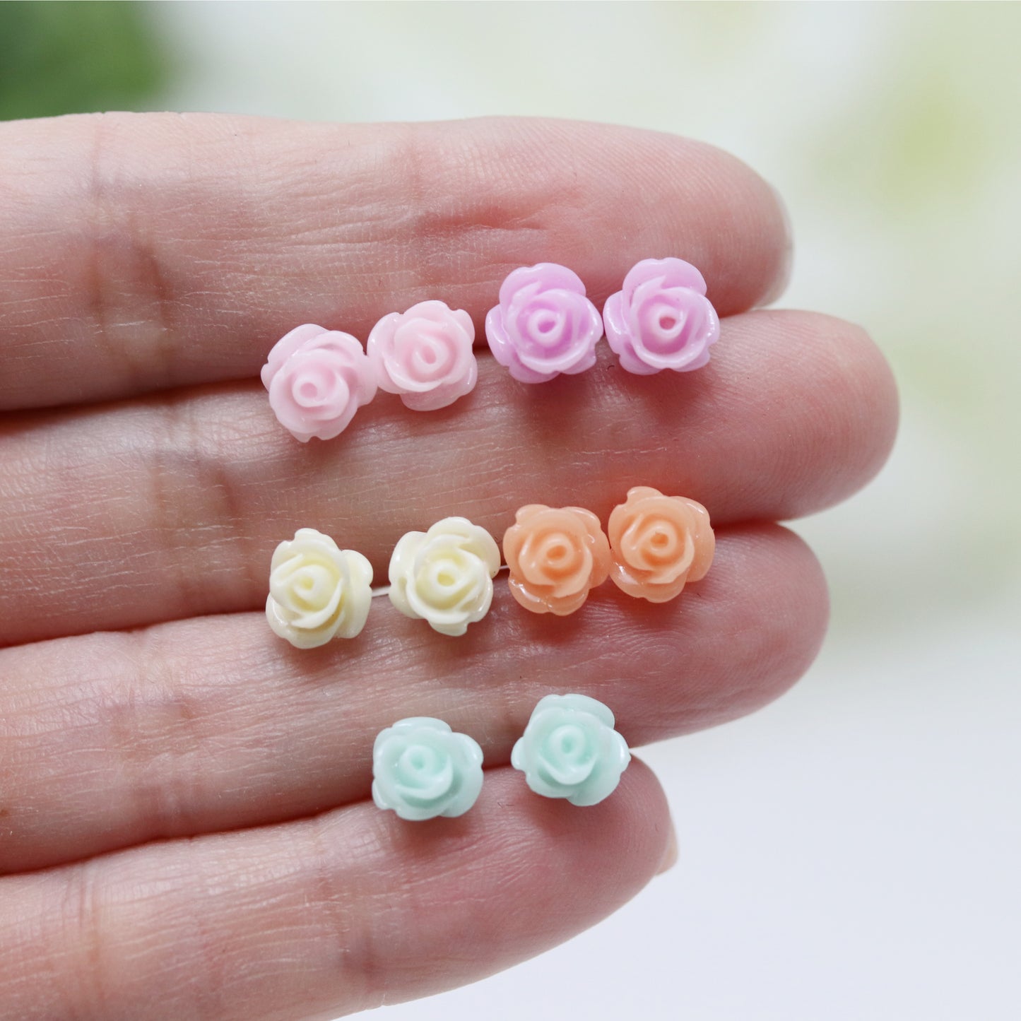 Dainty Rose Stud Earrings