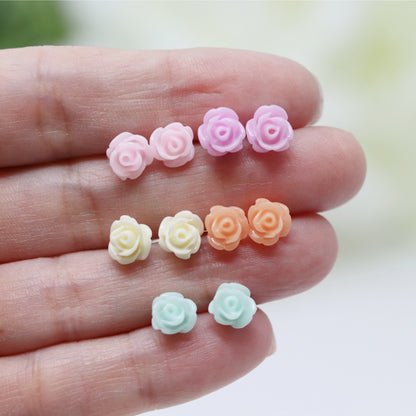Dainty Rose Stud Earrings