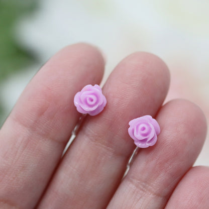 Dainty Rose Stud Earrings