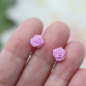 Dainty Rose Floral Earrings 6mm