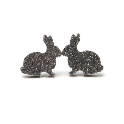 Glitter Bunny Stud Earrings