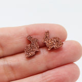 Plastic Post or Invisible Clip On Metal Free Bunny Earrings 12mm