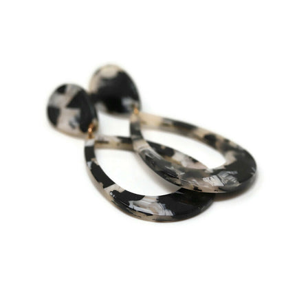 Teardrop Acrylic Dangle Earrings - 2 Colors
