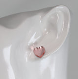 Plastic Post or Invisible Clip On Acrylic Mirror Heart Earrings