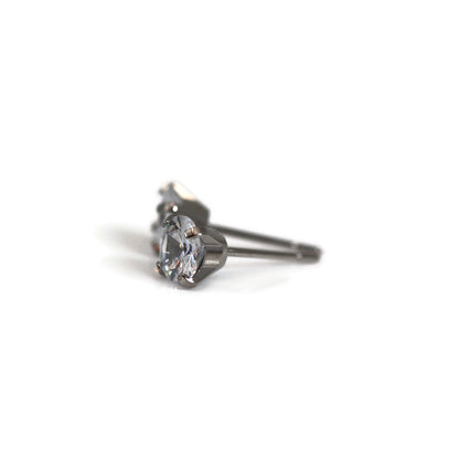 Titanium 4 Prong Set CZ Stud Earrings