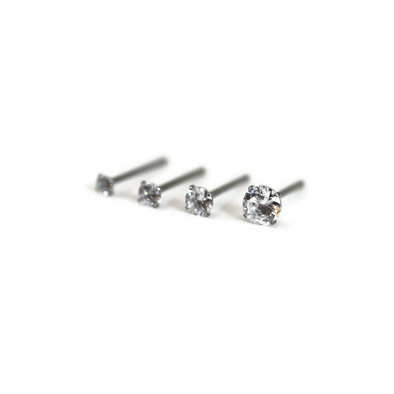 Titanium Martini Set CZ Stud Earrings