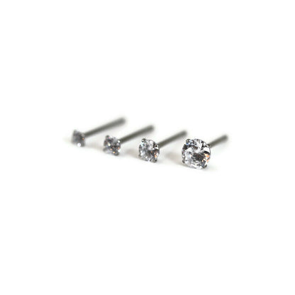 Titanium Martini Set CZ Stud Earrings