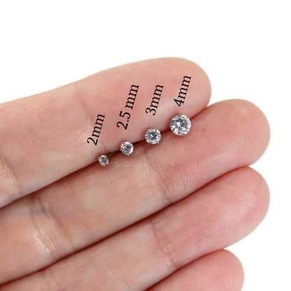 Titanium Martini Set CZ Stud Earrings