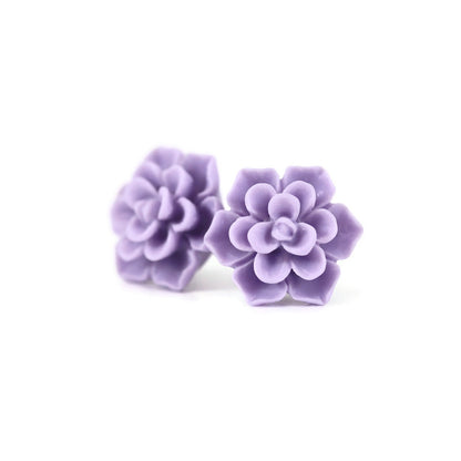 Succulent Flower Stud Earrings