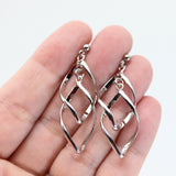 Dangle Earrings Invisible Clip On Twist Double Spiral