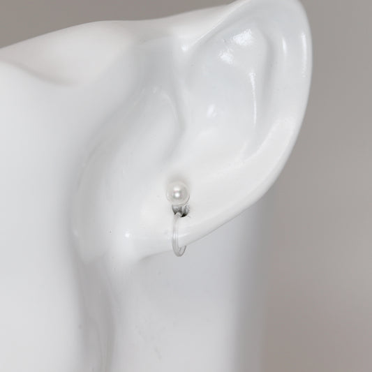 Shell Pearl Earrings Invisible Clip On, 2.5mm