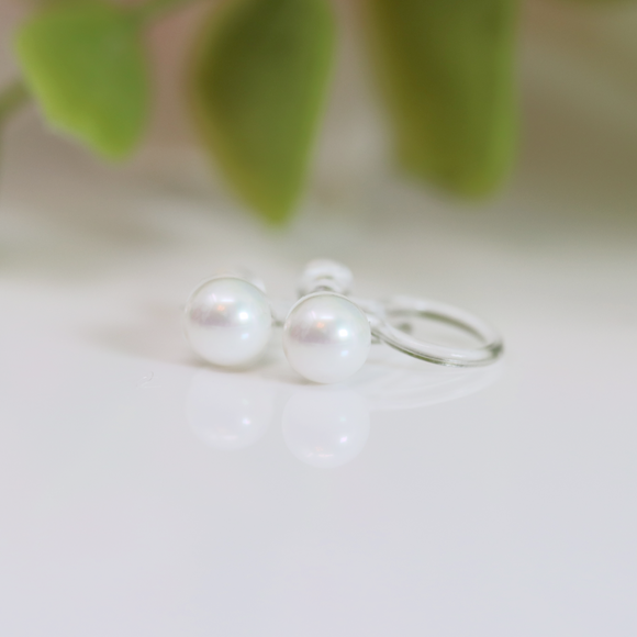 3mm Invisible Clip On Metal Free Shell Pearl Earrings