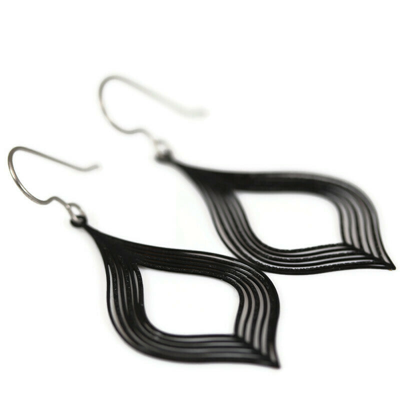 Teardrop Lines Dangle Earrings - 10 Colors