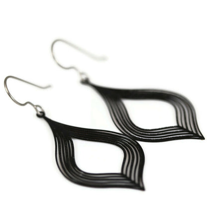 Teardrop Lines Dangle Earrings - 10 Colors