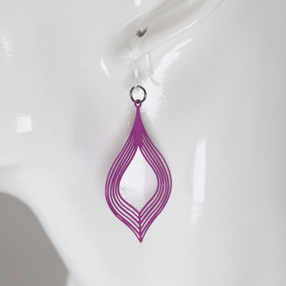 Teardrop Lines Dangle Earrings - 10 Colors