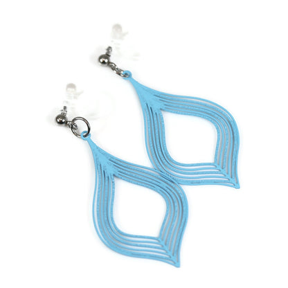 Teardrop Lines Dangle Earrings - 10 Colors