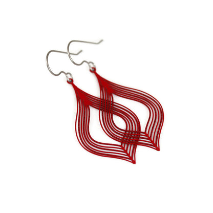 Teardrop Lines Dangle Earrings - 10 Colors