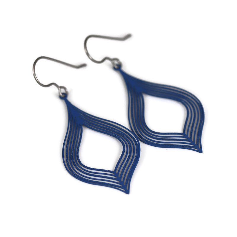 Teardrop Lines Dangle Earrings - 10 Colors