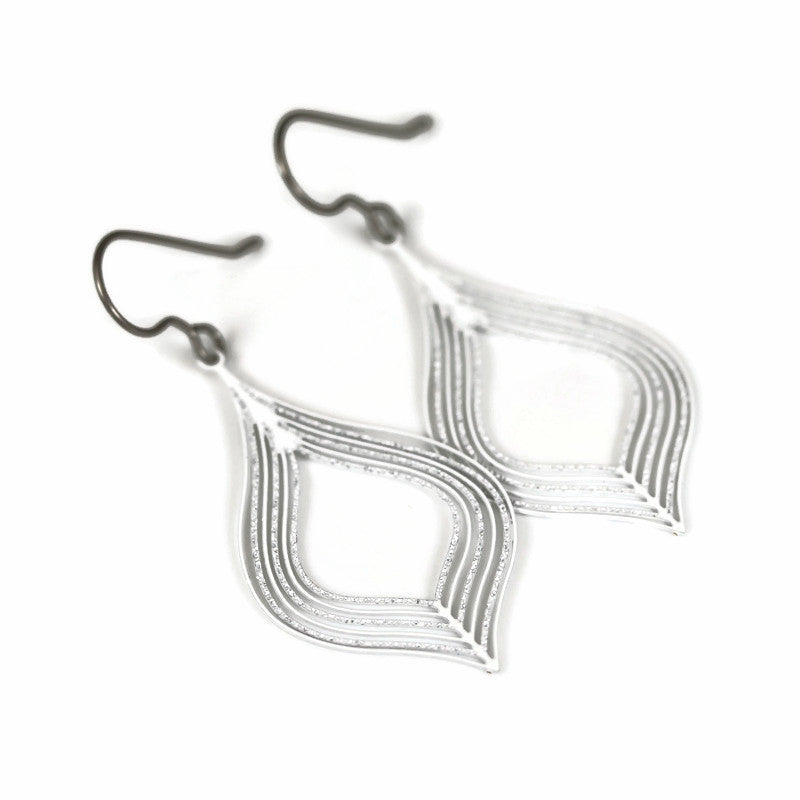 Teardrop Lines Dangle Earrings - 10 Colors