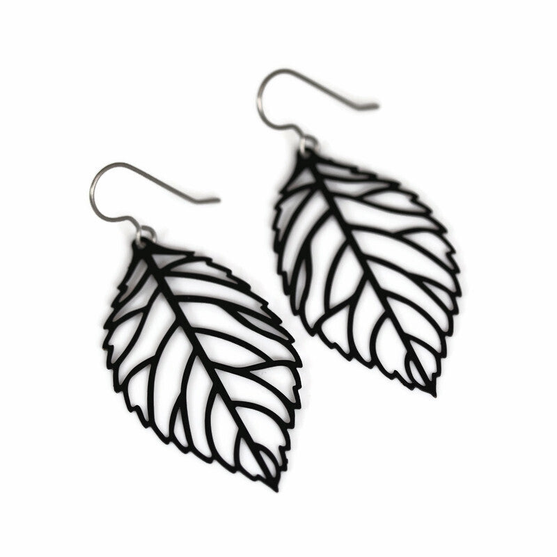 Leaf Cut Out Dangle Earrings - 3 Colors