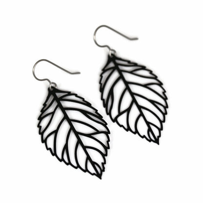 Leaf Cut Out Dangle Earrings - 3 Colors