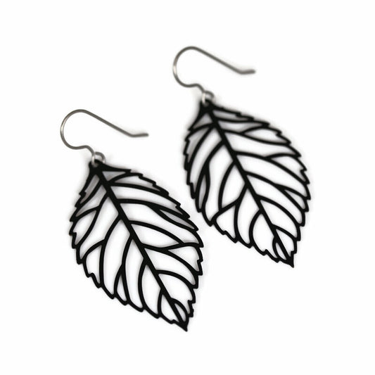 Leaf Cut Out Dangle Earrings - 3 Colors