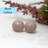 15mm Round Resin Cabochon Metal Free Plastic Post Earrings