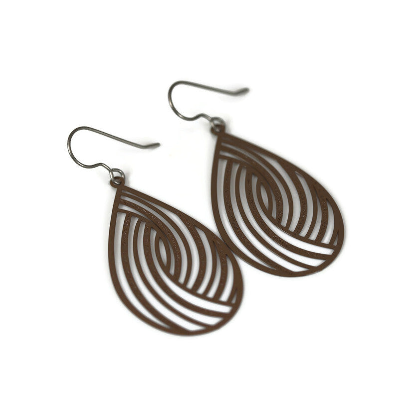 Boucles d'oreilles pendantes en forme de larme tourbillonnante - 11 couleurs
