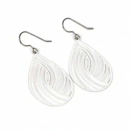 Boucles d'oreilles pendantes en forme de larme tourbillonnante - 11 couleurs