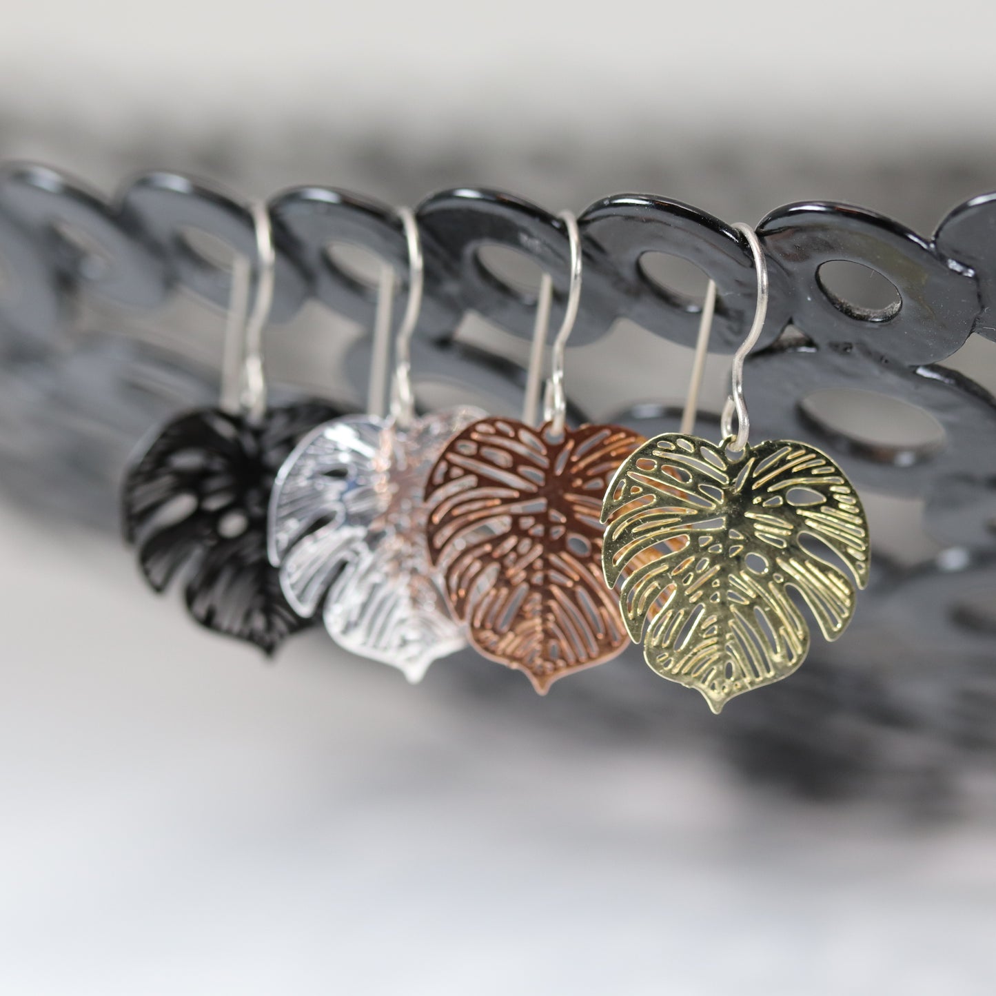 Monstera Leaf Dangle Earrings - 4 Colors