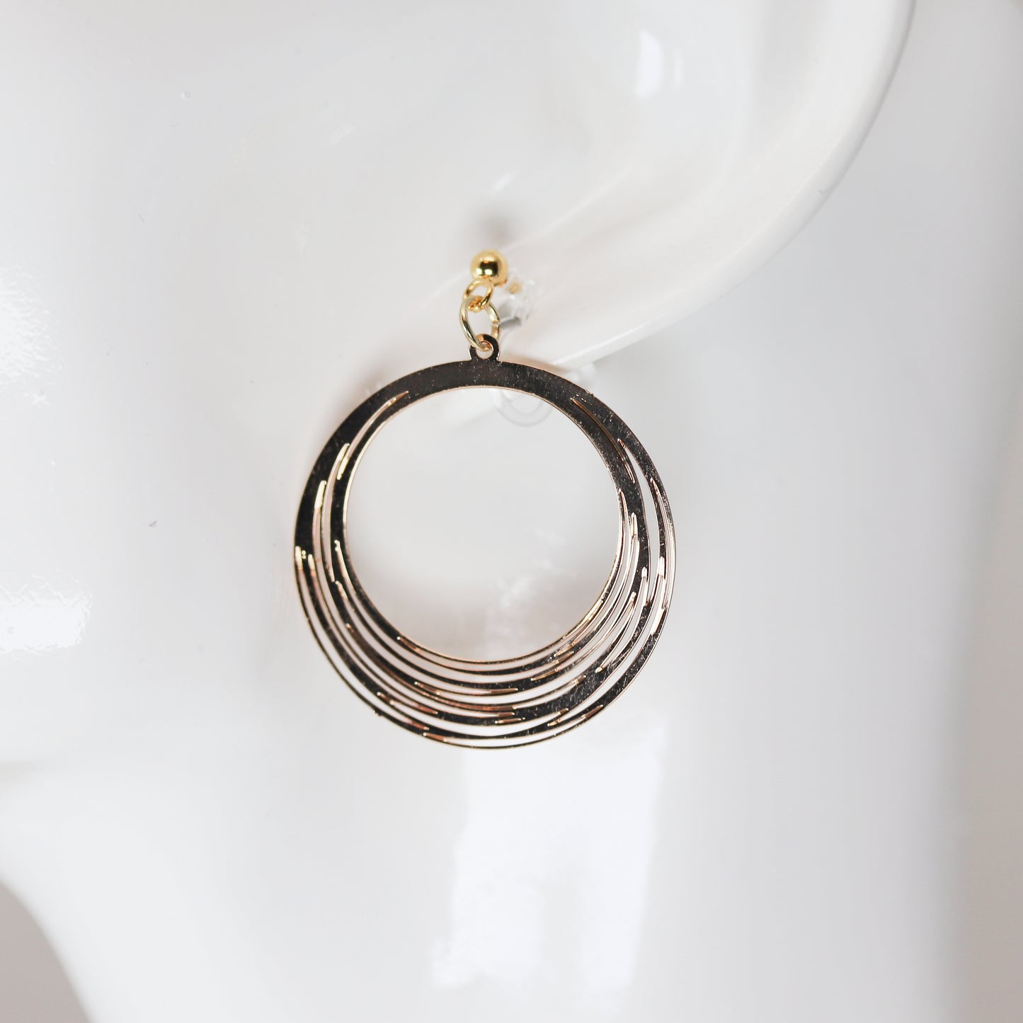 Laser Detailed Circles Dangle Earrings