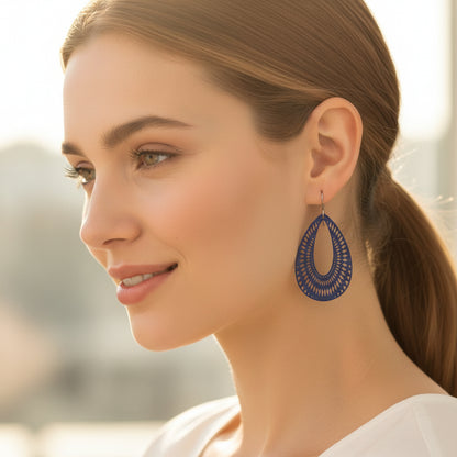 Geometric Teardrop Dangle Earrings - 10 Colors