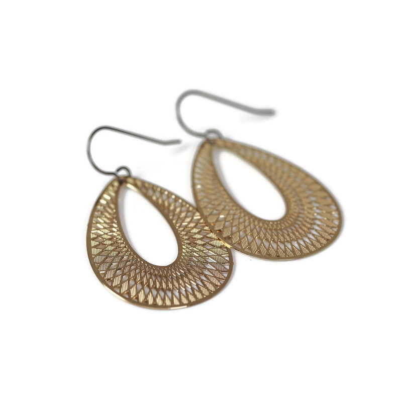 Geometric Teardrop Dangle Earrings - 10 Colors