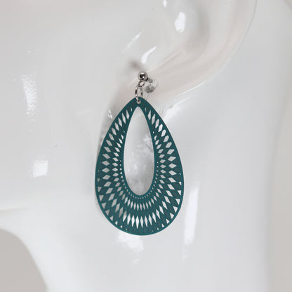 Geometric Teardrop Dangle Earrings - 10 Colors