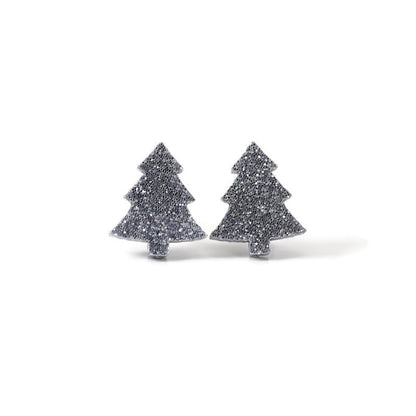 Glitter Christmas Tree Stud Earrings