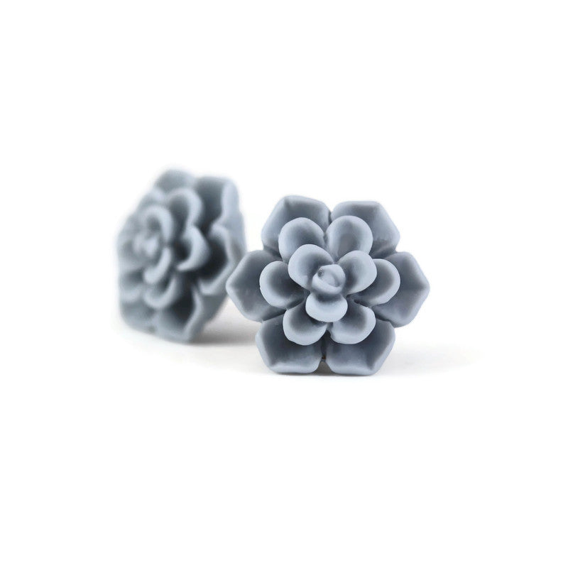 Succulent Stud Earrings, 13mm
