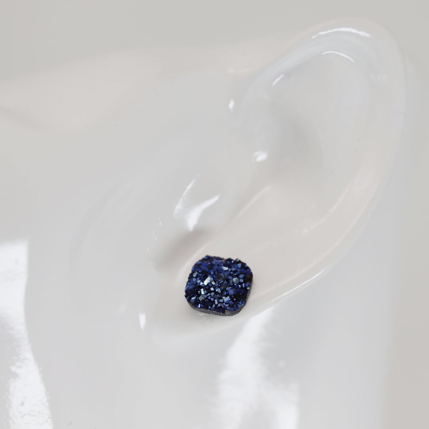 Square Druzy Stud Earrings