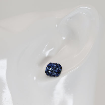 Square Druzy Stud Earrings